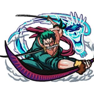 Roronoa Zoro Embroidery, Zoro One Piece Embroidery, Anime Embroidery, Embroidery Design File