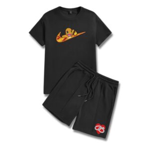 Charmander embroidery T-Shirt black